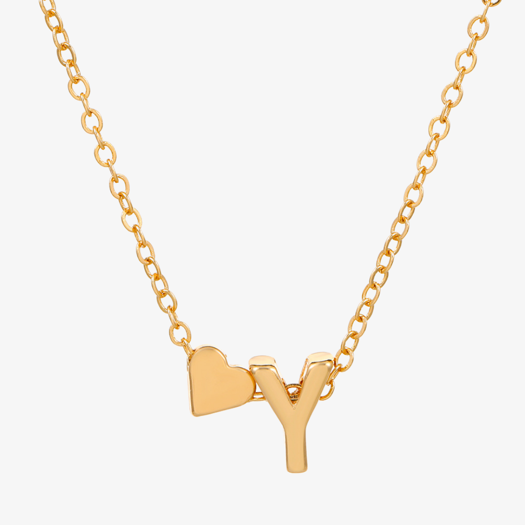 Luna Heart Initial Pendant Necklace