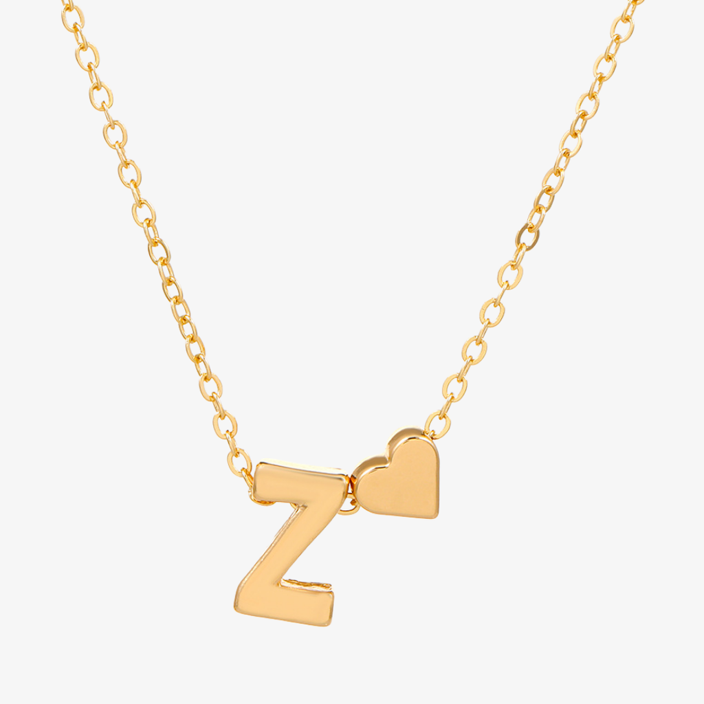 Luna Heart Initial Pendant Necklace