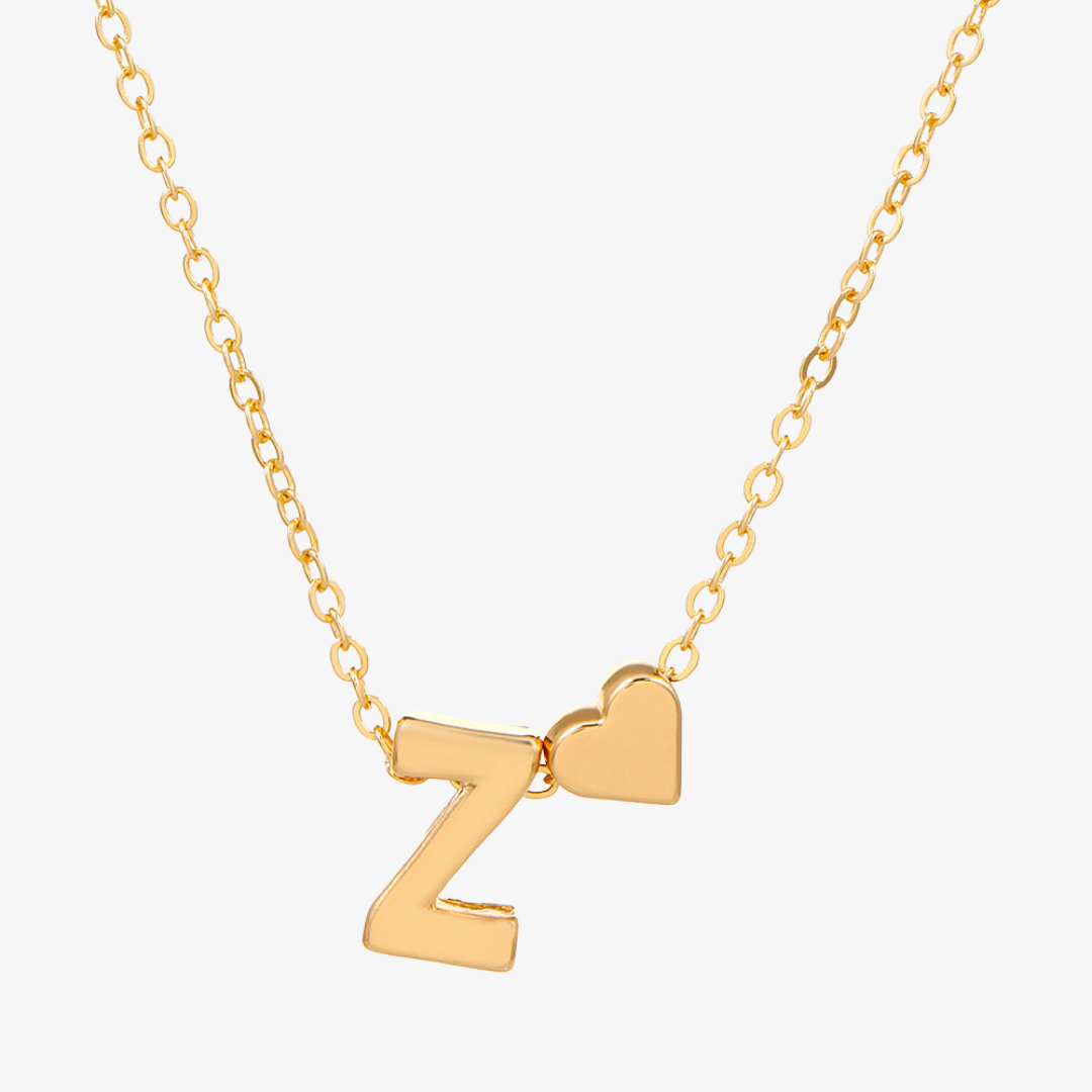 Luna Heart Initial Pendant Necklace
