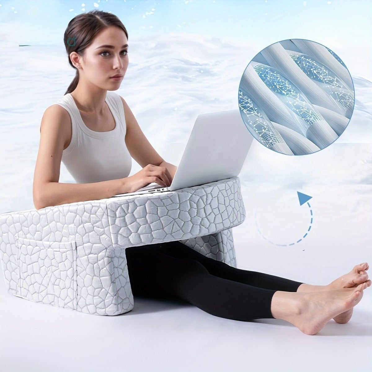 CozyNest Extra Large Memory Foam Reading Pillow With Arm Support For Gaming And Work