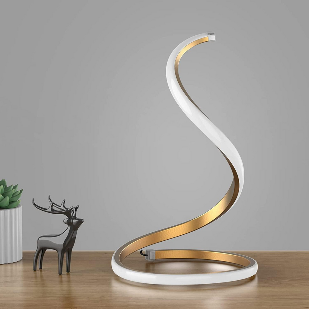 چراغ رومیزی LED مدل ElaraWave S Curve برای نورپردازی محیطی اتاق نشیمن