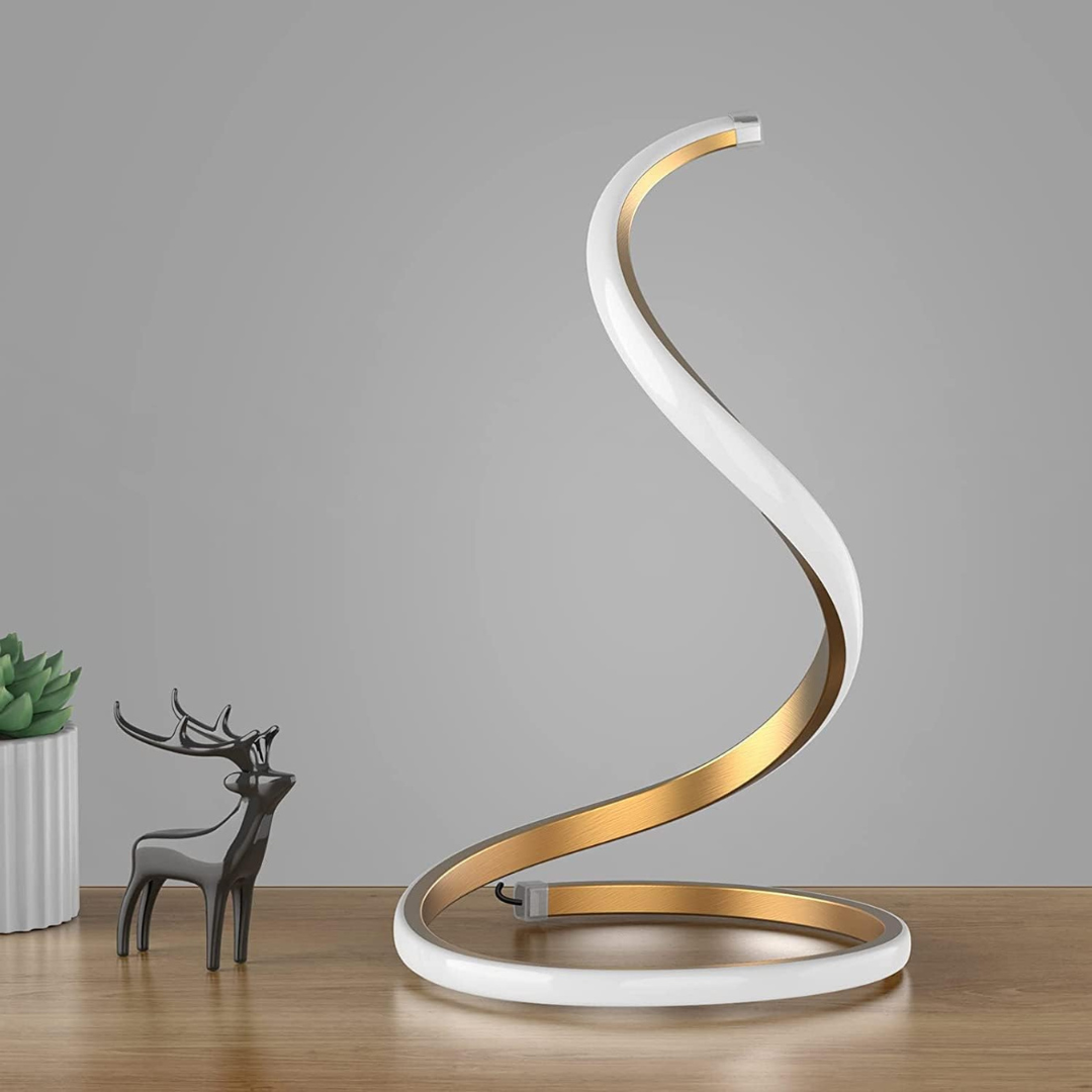 چراغ رومیزی LED مدل ElaraWave S Curve برای نورپردازی محیطی اتاق نشیمن