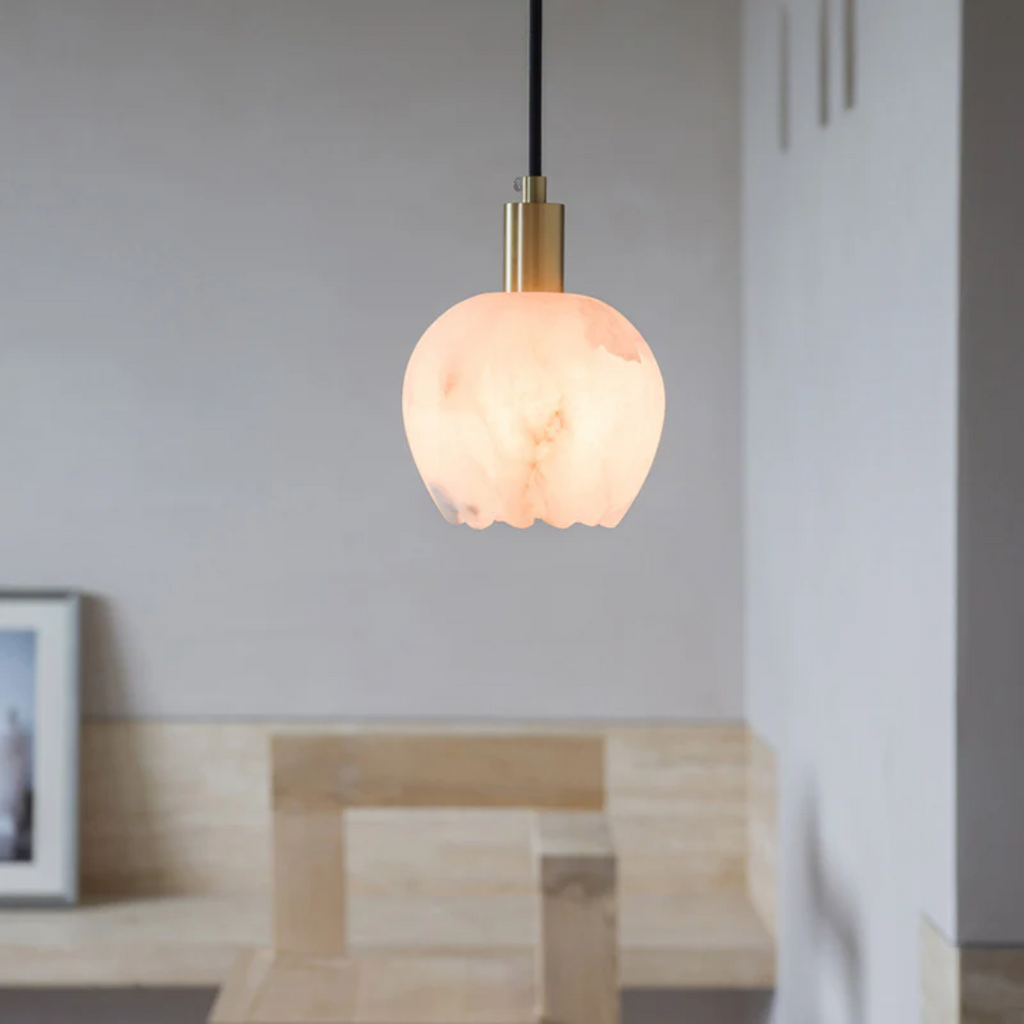 Solara Alabaster Pendant Light for Dining and Living Rooms