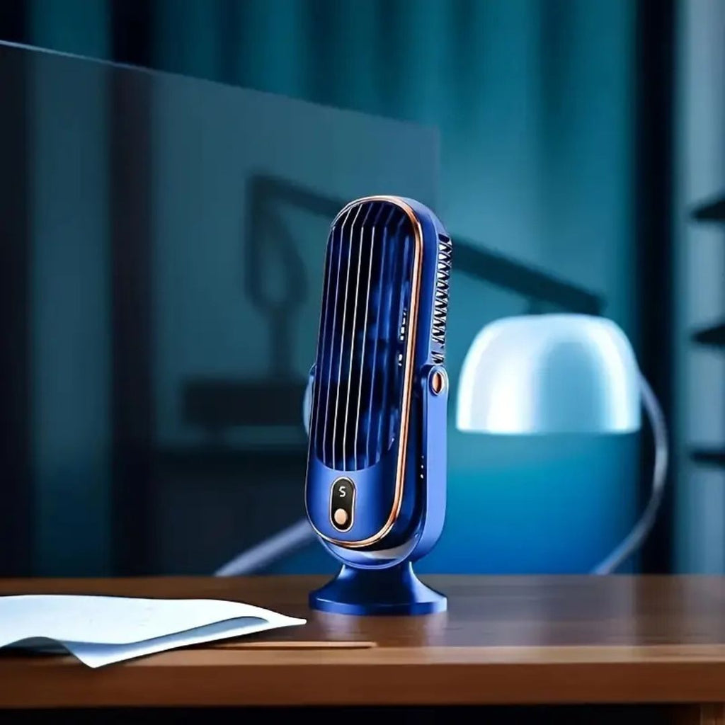 Cichy wentylator biurkowy USB LumaBreeze z akumulatorem ładowalnym