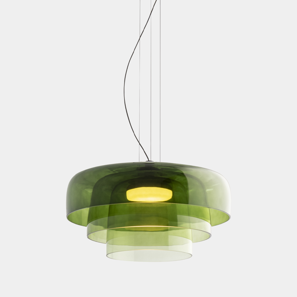 FjordGlow Glass Pendant Light With Metal Shade For Dining Room 110V-120V