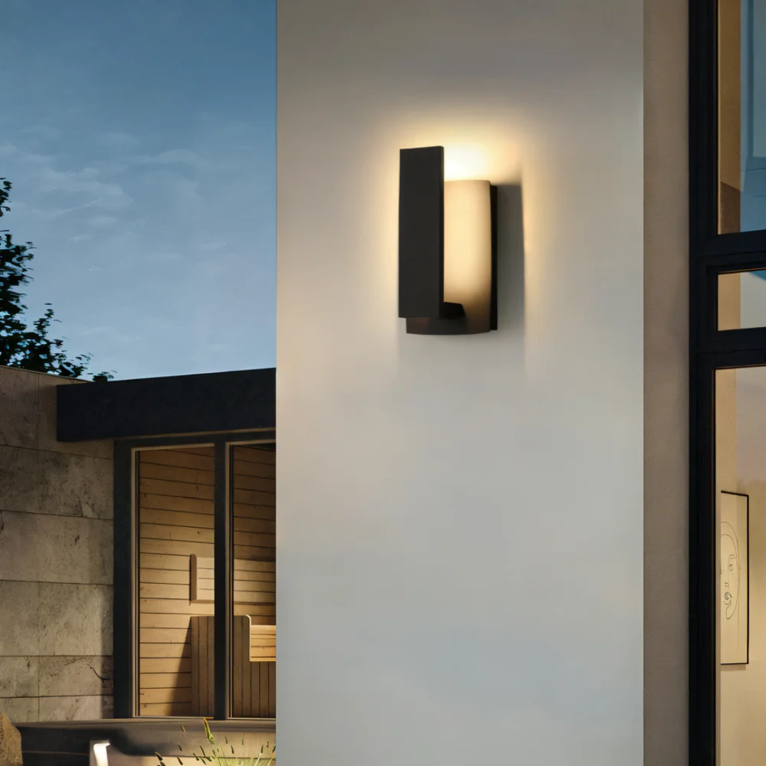 AstraLume Minimalist Outdoor Wall Light With Warm LED Glow