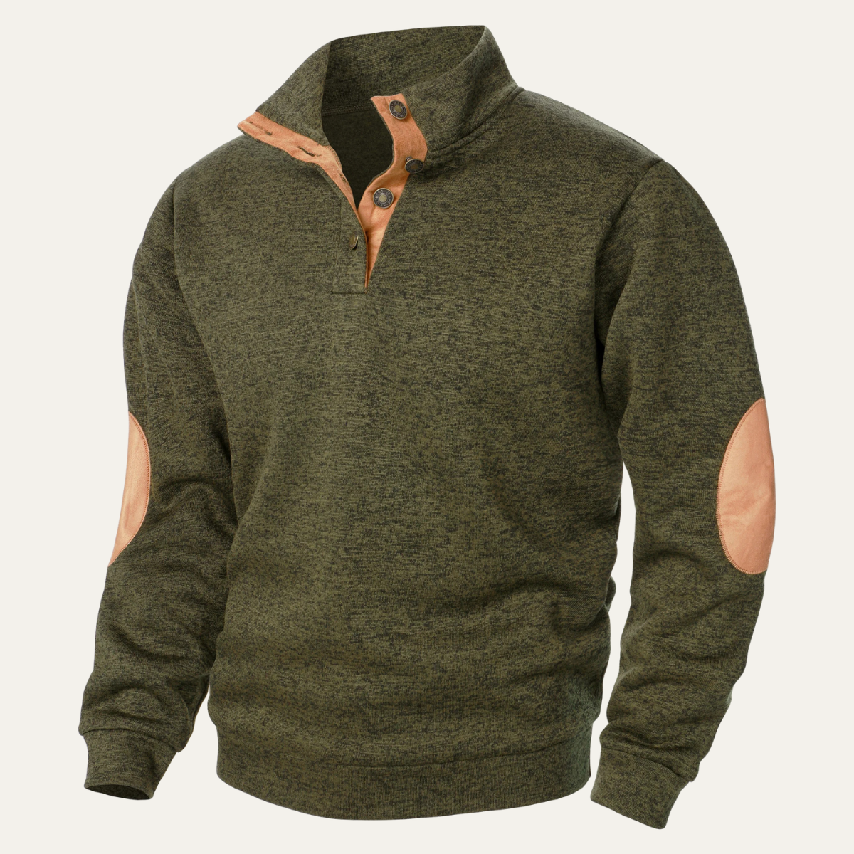 Astra Stand Collar Knitted Sweater With Button Details And Long Sleeves