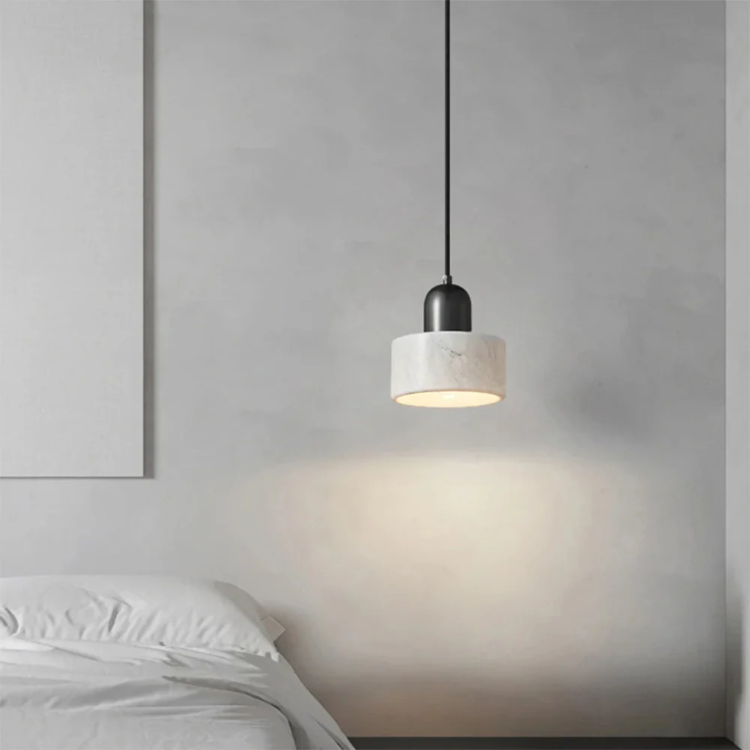 Kirrea Marble Pendant Light With Brass Accents For Dining Rooms