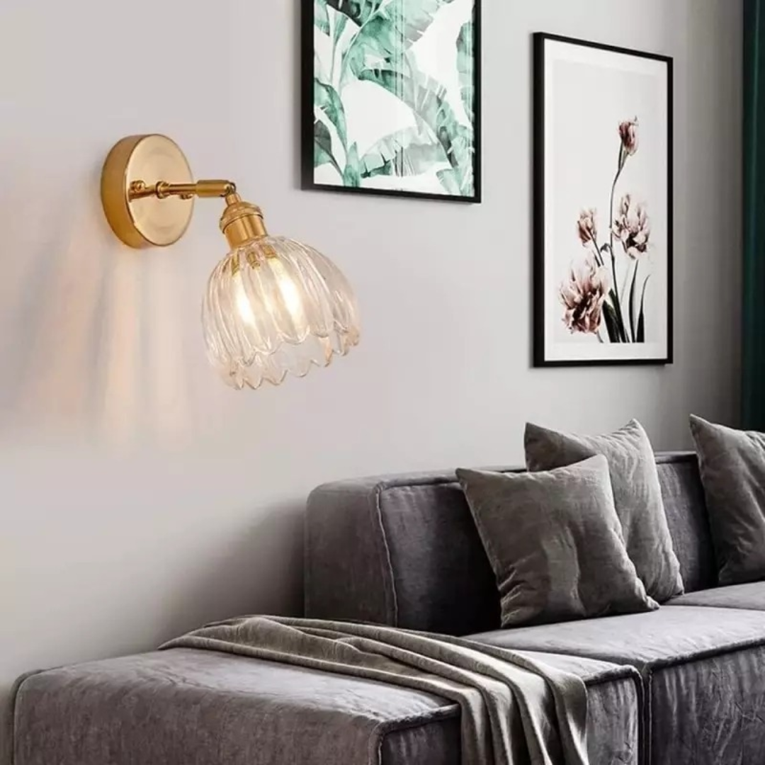 Lumira Tulip Glass Wall Light for Bedroom Ambience