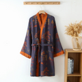 Rustic Cotton Kimono Robe With Breathable Gauze for Relaxed Comfort