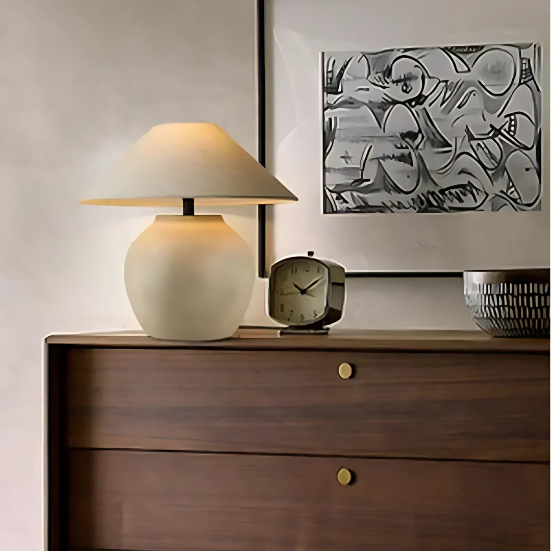 Aurea Nordic Table Lamp With Warm Glow And Ceramic Base