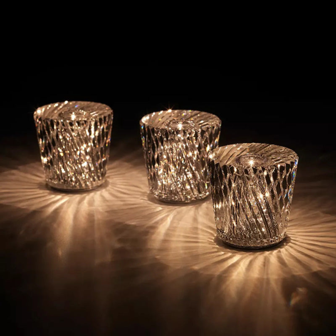 Solara CrystalGlow dobíjecí LED stolní lampa s broušeným krystalem