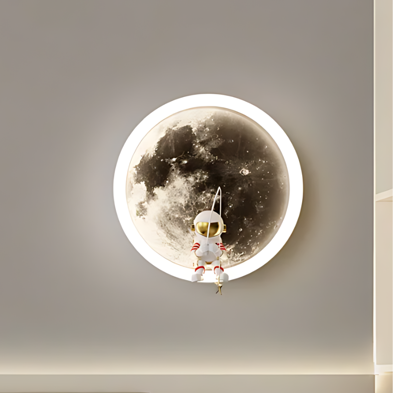StellarLux LED Astronaut Wall Light With Moon Glow Accent