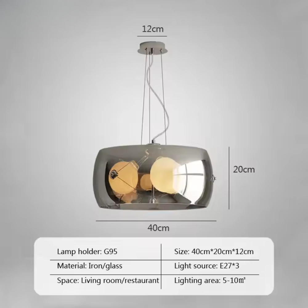 لوستر شیشه‌ای LED نوا لوکس برای آشپزخانه، اتاق نشیمن و غذاخوری