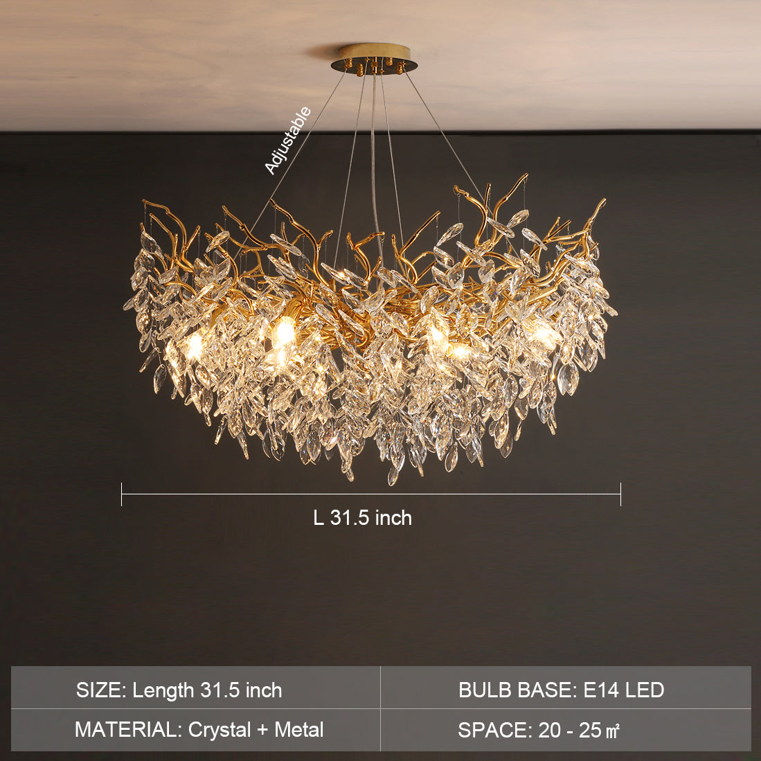 Lampadario a Bracci in Cristallo Stile Francese per Case Moderne