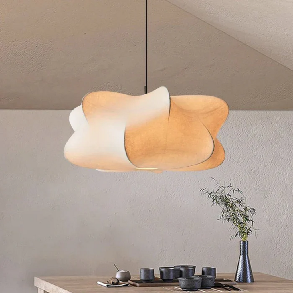 Lámpara colgante japonesa Soraine Wabi-Sabi para comedor