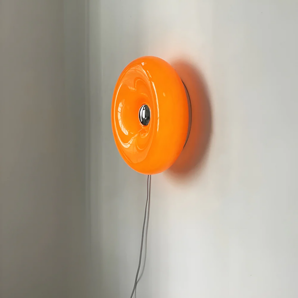 Orinova Glass Wall Lamp With Donut Silhouette And Warm Glow By Ardentra