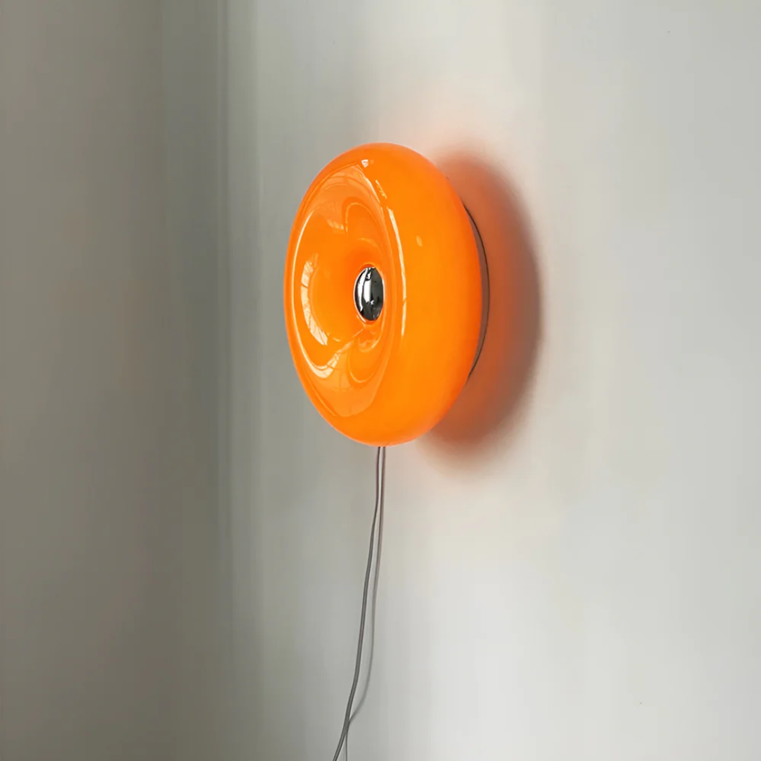 Orinova Glass Wall Lamp With Donut Silhouette And Warm Glow By Ardentra