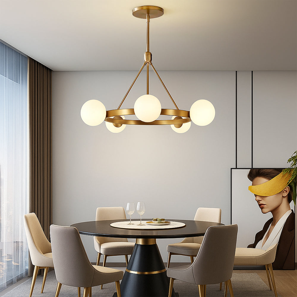 Lyra Nordic Five-Light Ceiling Chandelier For Dining Rooms