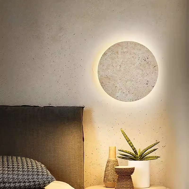 TerraLume LED Işıklı Traverten Duvar Lambası