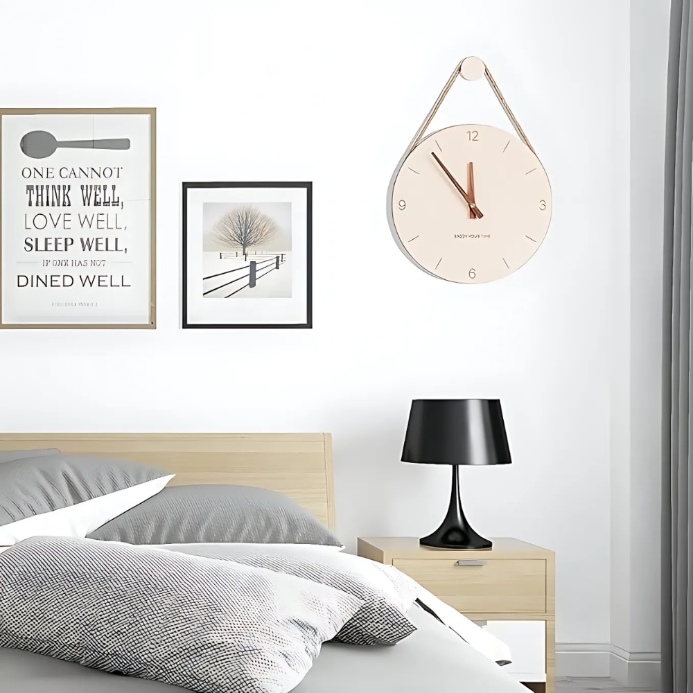 Rope Wood Wall Clock With Blank Face And Silent Movement