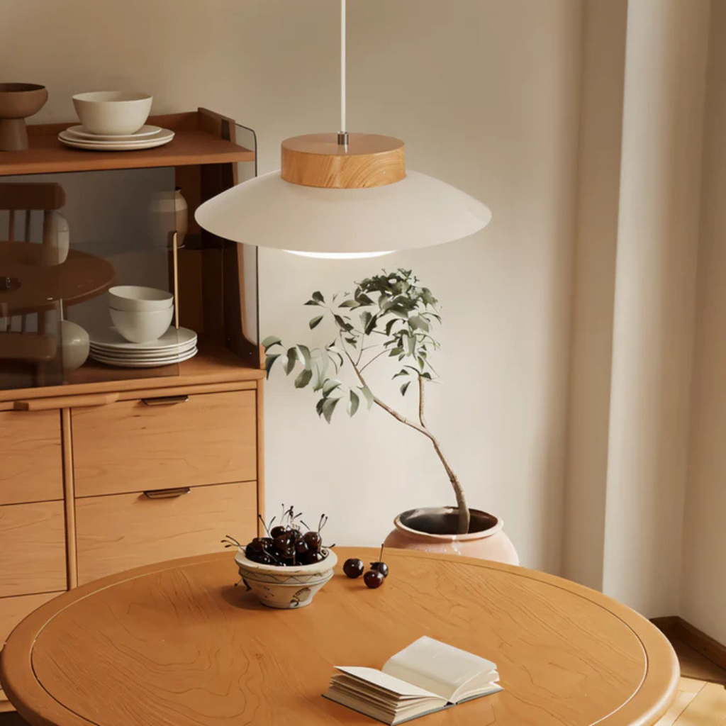 Aurelo Cream Scandinavian Pendant Light for Dining Table