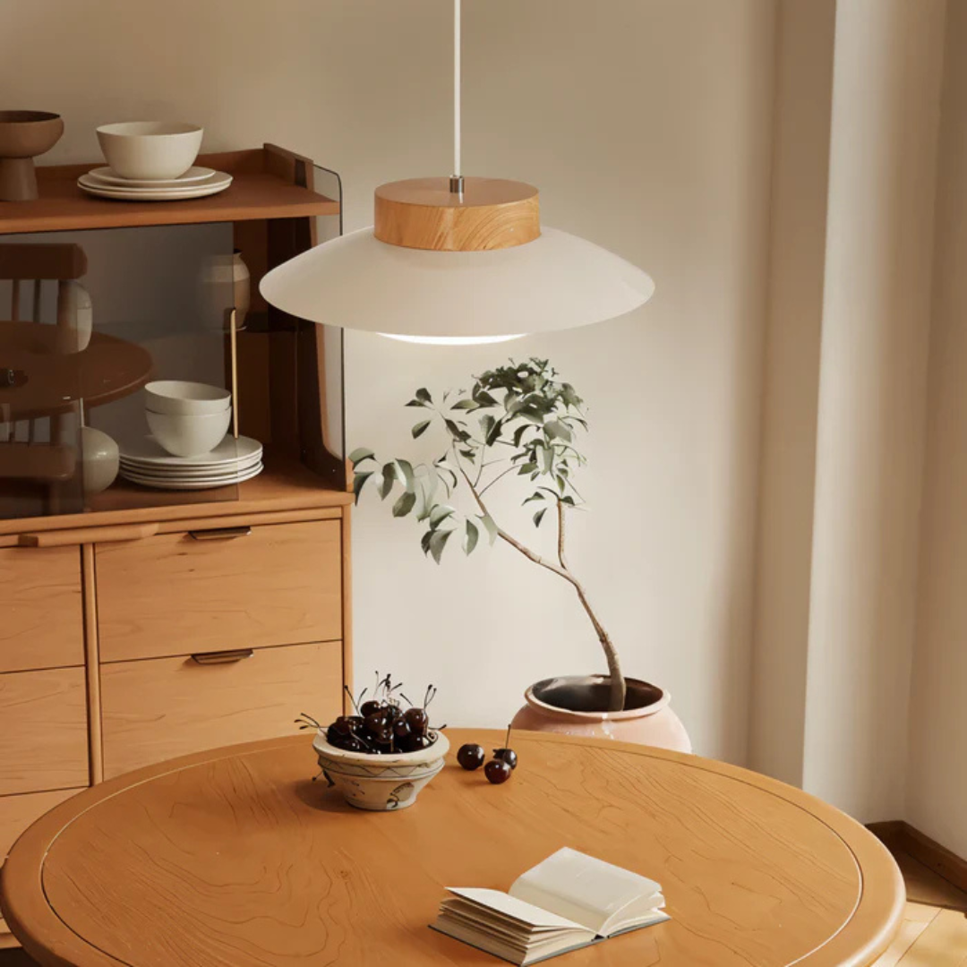 Aurelo Cream Scandinavian Pendant Light for Dining Table
