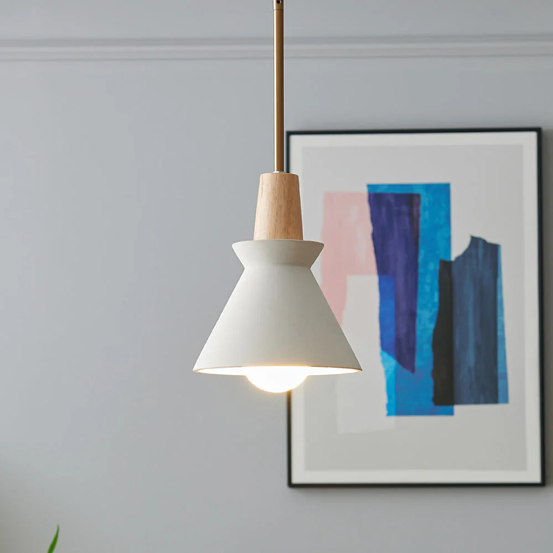 NovaLume White Concrete Pendant Light For Dining Room