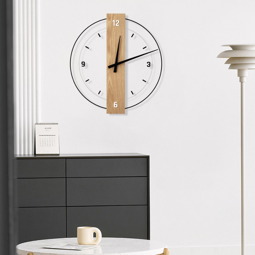 Averin Large Silent Wooden Wall Clock for Living Room