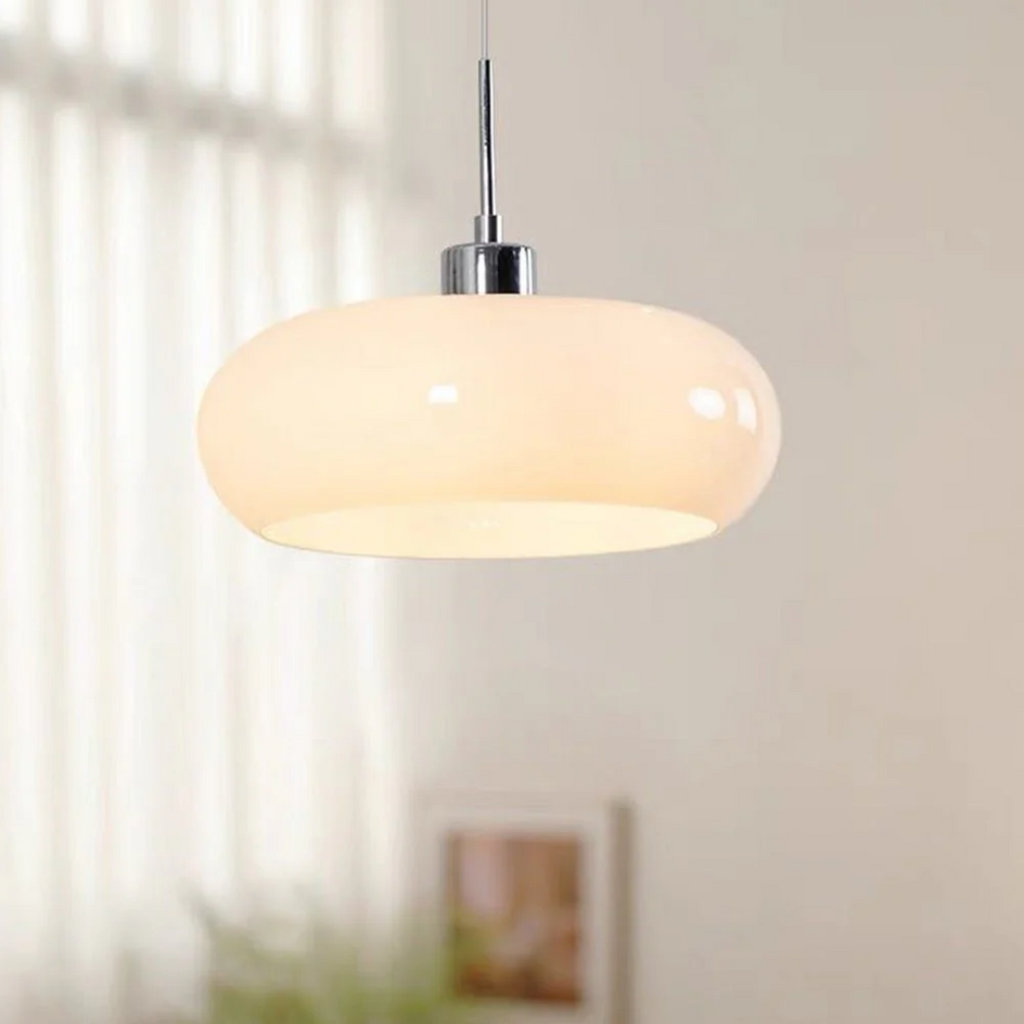 Evara | Moderne glaspendel med varmt lys