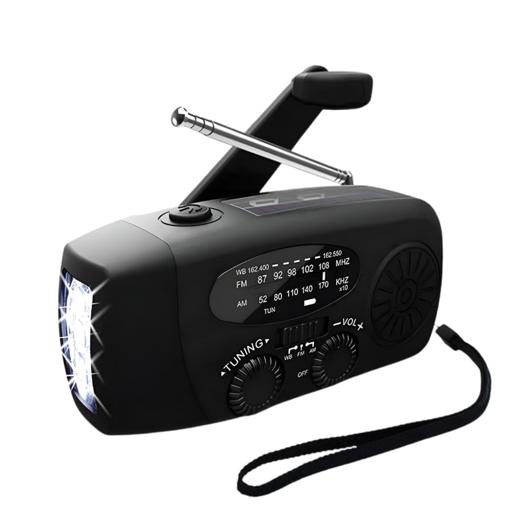 AeroCore Compact Power Generator With Radio, Solar Panel, And LED Light