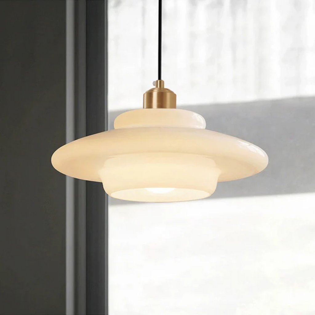 Celestia | White Glass Pendant Light for Dining and Kitchen Areas
