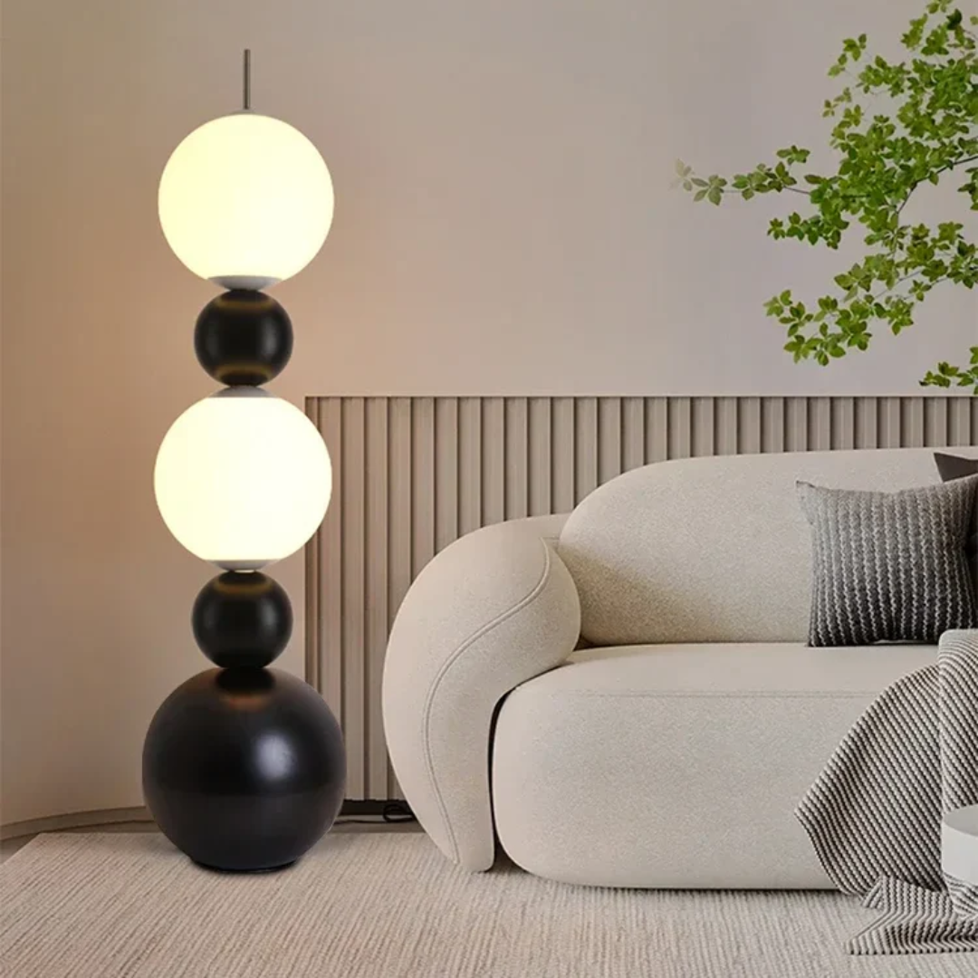 چراغ ایستاده LED اورندا به شکل کدو با مواد طبیعی