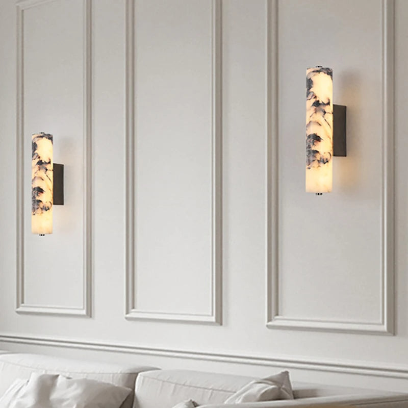 Nástěnná lampa NovaCrest Marble Cylinder pro ložnici a schodiště
