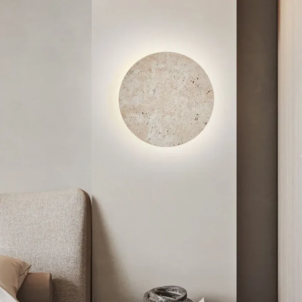 Aurelia Travertine Wall Lamp Luxury LED Ambient Light For Living Rooms
