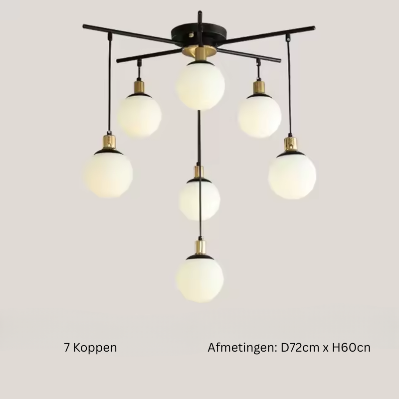 Velora postmoderní skleněný lustr s LED do obývacího pokoje