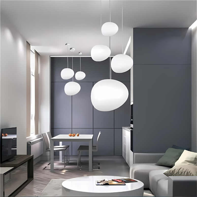 AstraGlow Glass Pebble Pendant Light For Dining And Hallway