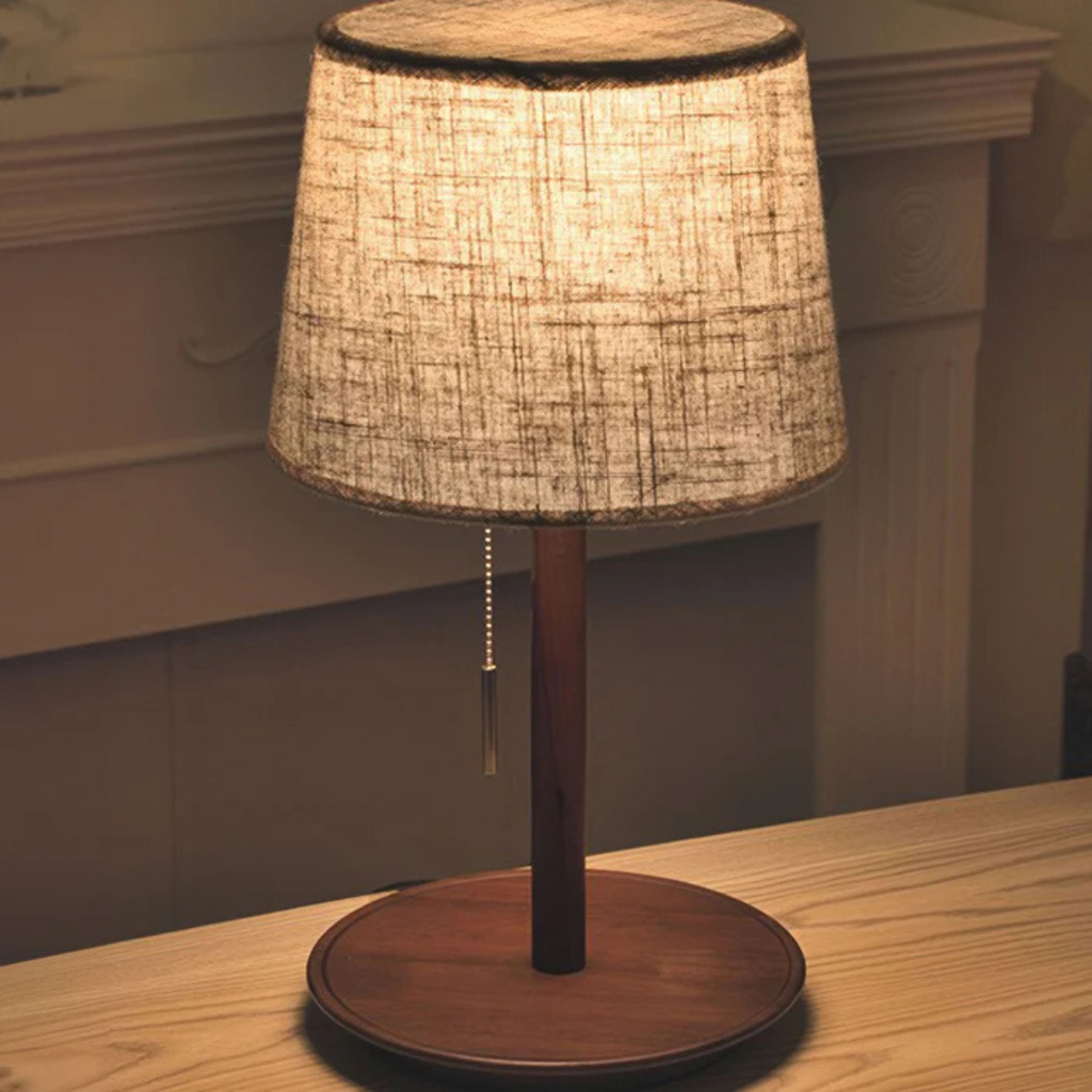Orionyx Nordic Walnut Wood LED Table Lamp With Warm Glow