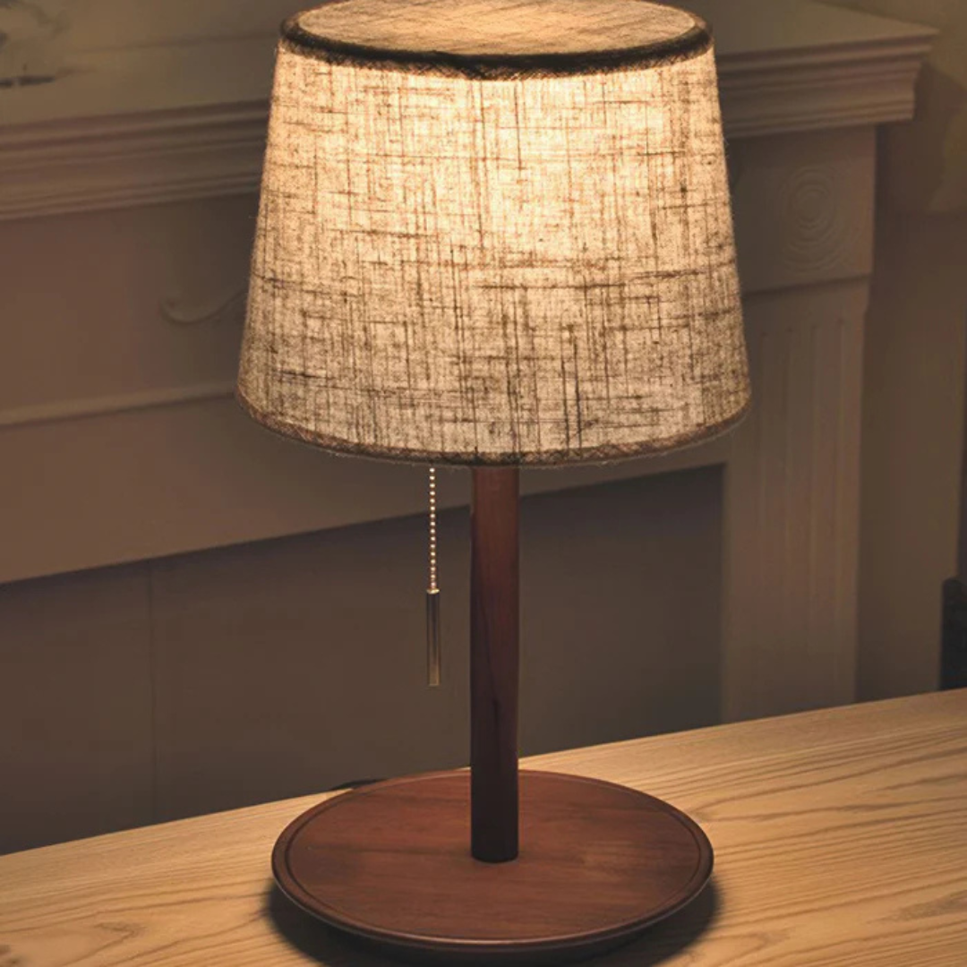Orionyx Nordic Walnut Wood LED Table Lamp With Warm Glow