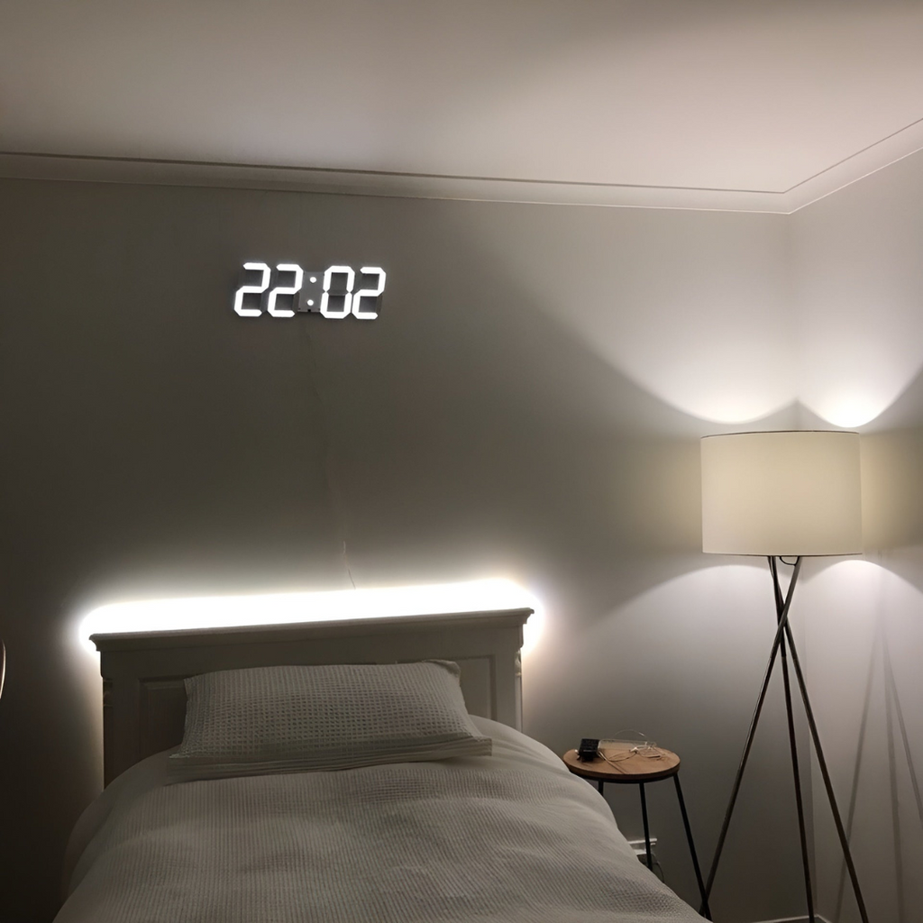 Aurelia Contemporary 3D LED Digital Wall Clock for Home Interiors