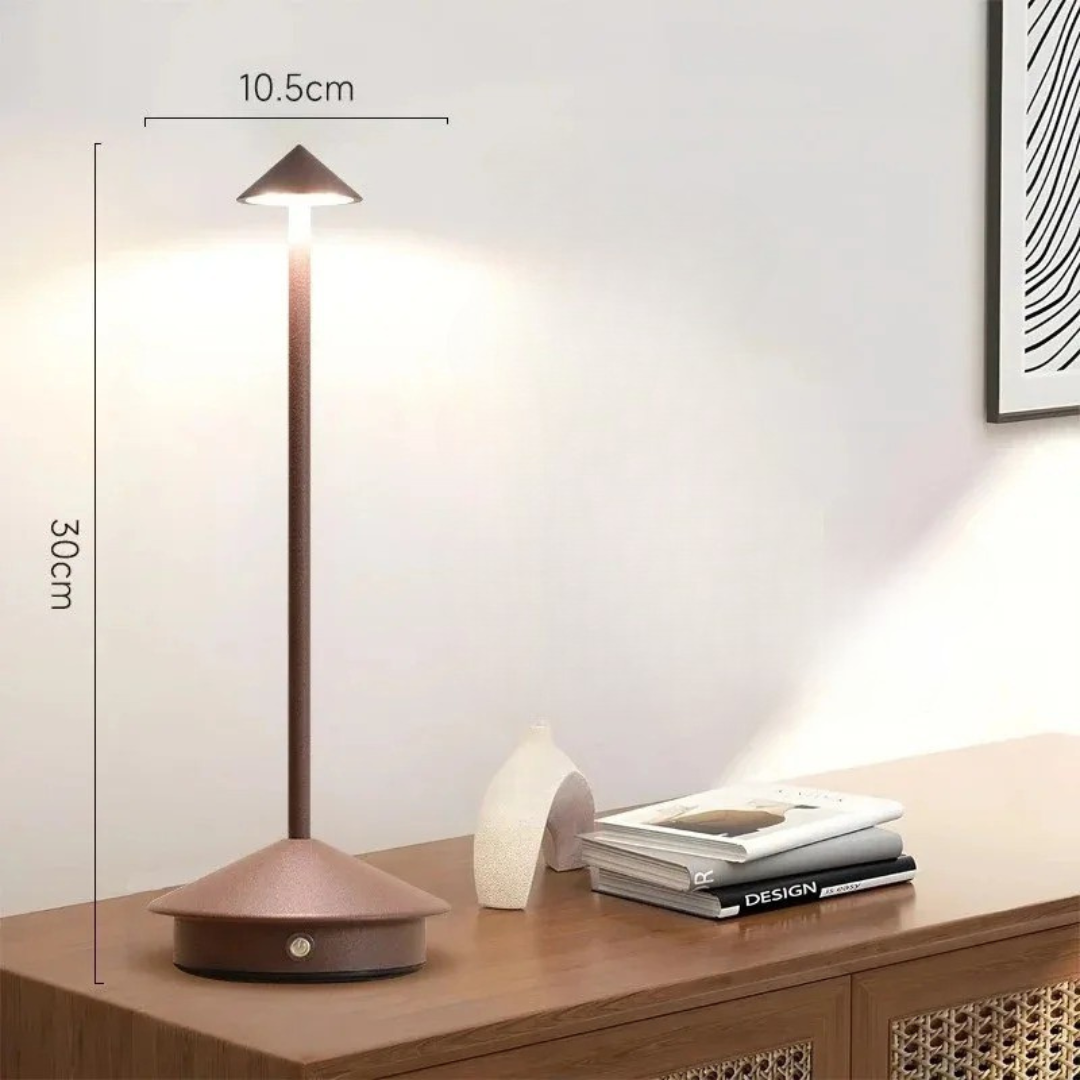 Aethera Lumina | Trådløs Vandtæt Dæmpbar LED Bordlampe med USB-C Genopladning