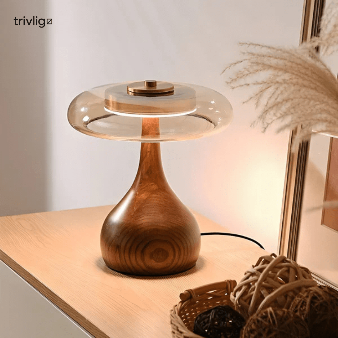 ArborLume dřevěná LED stolní lampa s teplým severským světlem