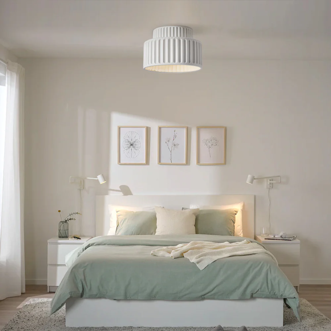AuroraLume Ribbed Vintage Ceiling Light for Low Ceilings