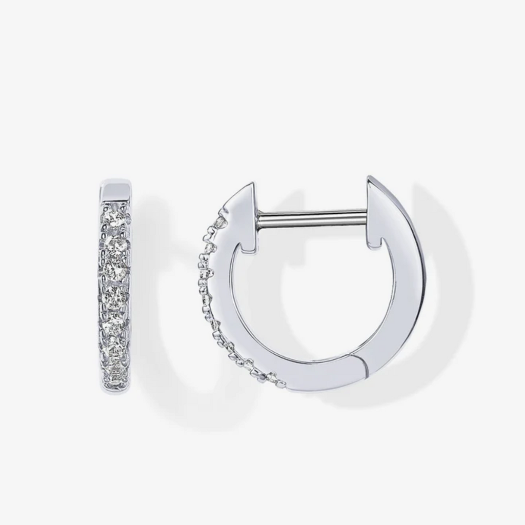 Classic Cubic Zirconia Huggie Hoop Earrings