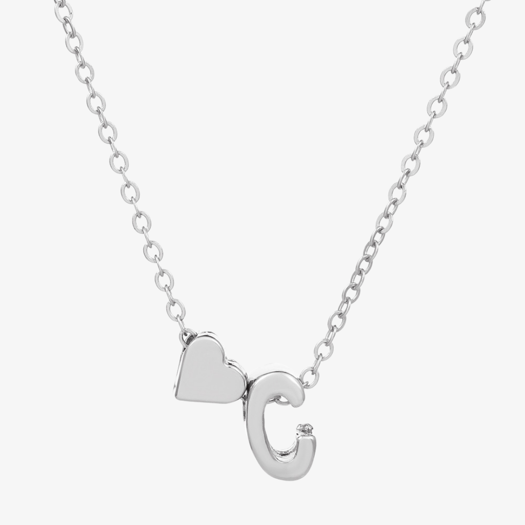 Luna Heart Initial Pendant Necklace