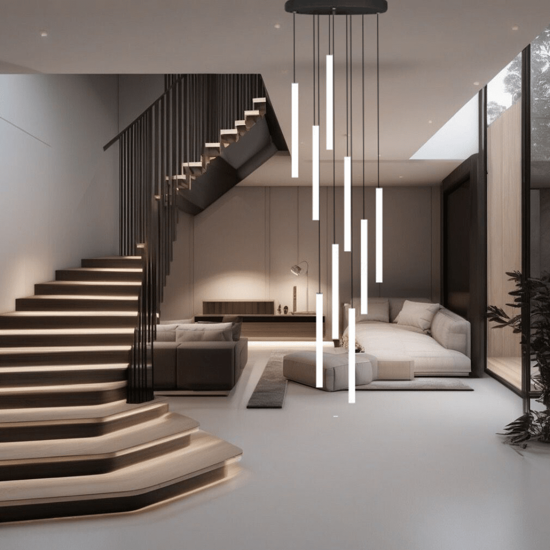 Lyra Staircase LED Chandelier for Modern Homes and Spaces