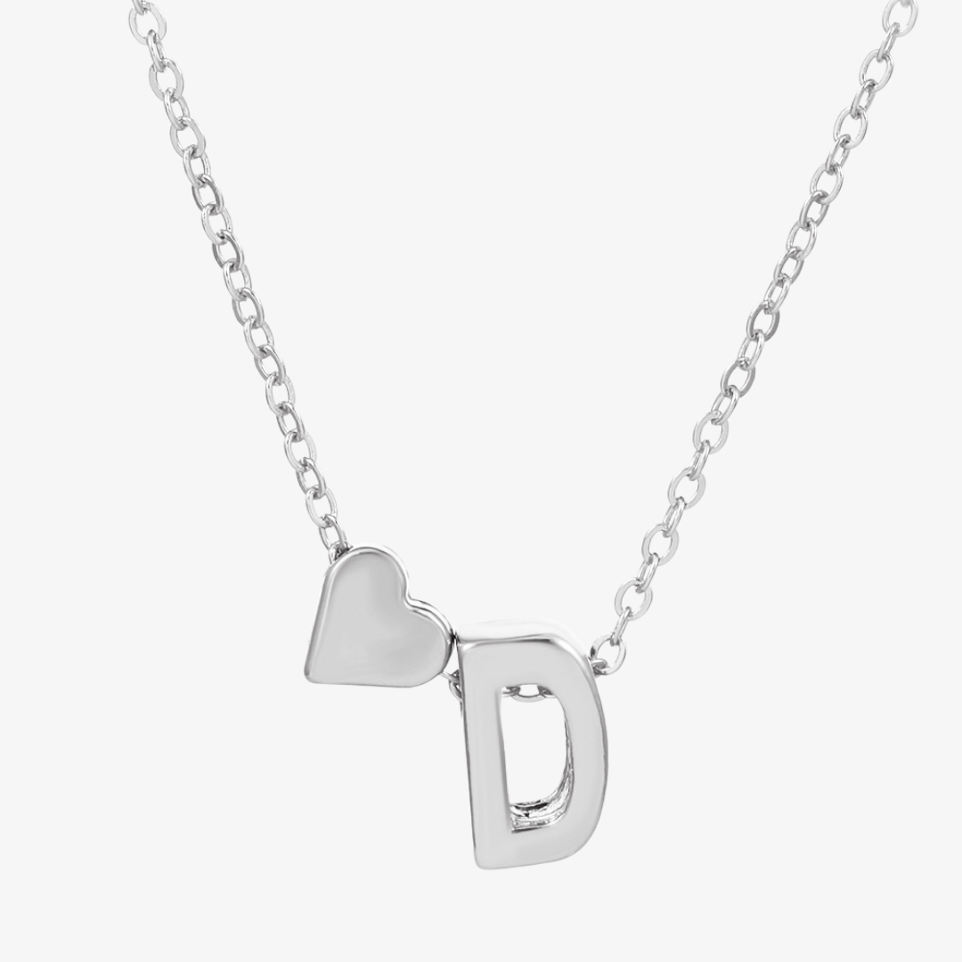 Luna Heart Initial Pendant Necklace