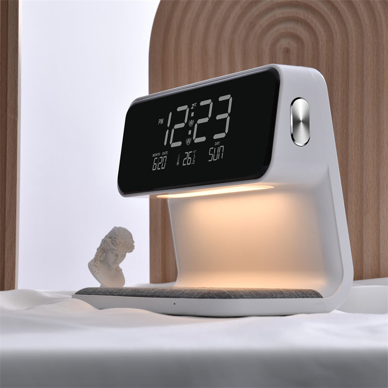 Multifunction Alarm Clock With Wireless Charging Night Lamp