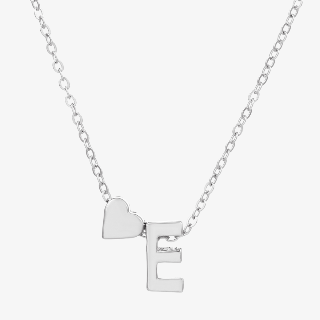 Luna Heart Initial Pendant Necklace