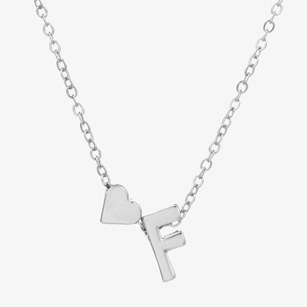 Luna Heart Initial Pendant Necklace